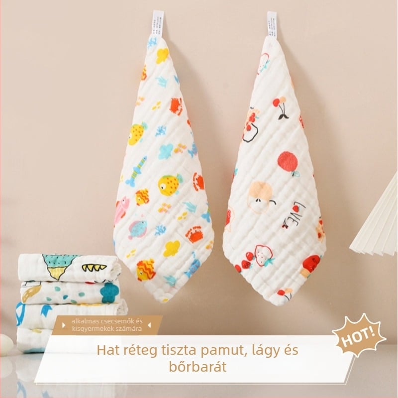 Hat réteg géz baba törölköző 100% pamutból, 100D fonal, egyszerű szövés, egyedi csomagolás