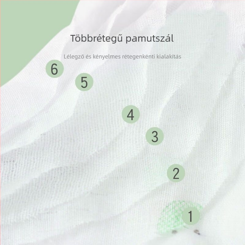 Hat réteg géz baba törölköző 100% pamutból, 100D fonal, egyszerű szövés, egyedi csomagolás