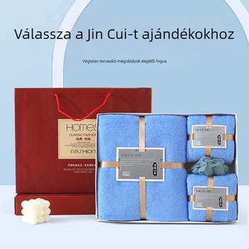 Törölköző és fürdőlepedő ajándékdobozos készlet (három darab) – coral fleece, 580 g, ajándékdoboz csomagolás, testreszabás és logónyomás elérhető, szövés: sima