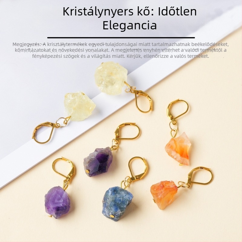 Kristály geometriájú fülbevalók, modern minimalist stílus, ajándékhoz, egyenként csomagolva PP zacskóban