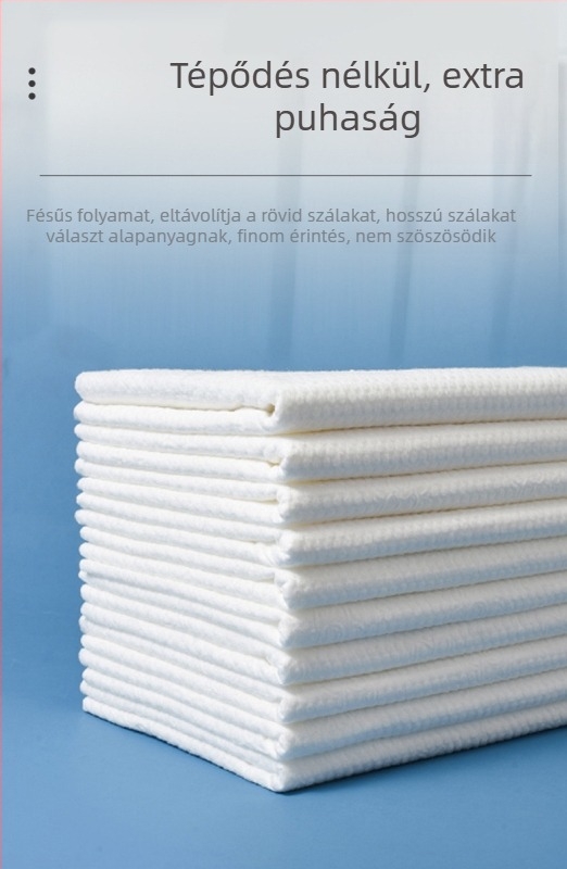 Egyszer használatos fürdőlepedő, extra vastag, pamut-kapok keverék (Kapok 50%), nedvszívás 0–5 s, testreszabható feldolgozás, üzleti utazásokhoz és szállodákhoz