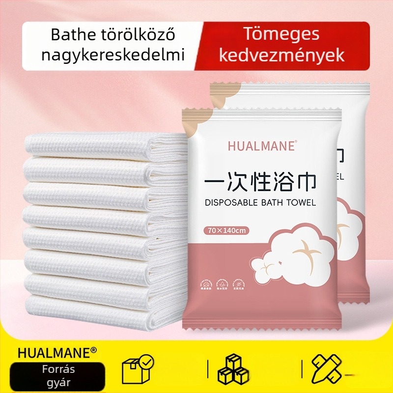 Egyszer használható fürdőlepedő – viszkóz rost, gyors nedvszívás 0–5 s, sima szövés, tömörített és vastagított, egyedi csomagolású szállodák és utazások számára