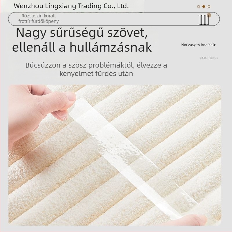 Lingxiang fürdőköntös, korall fleece, uniszex, téli