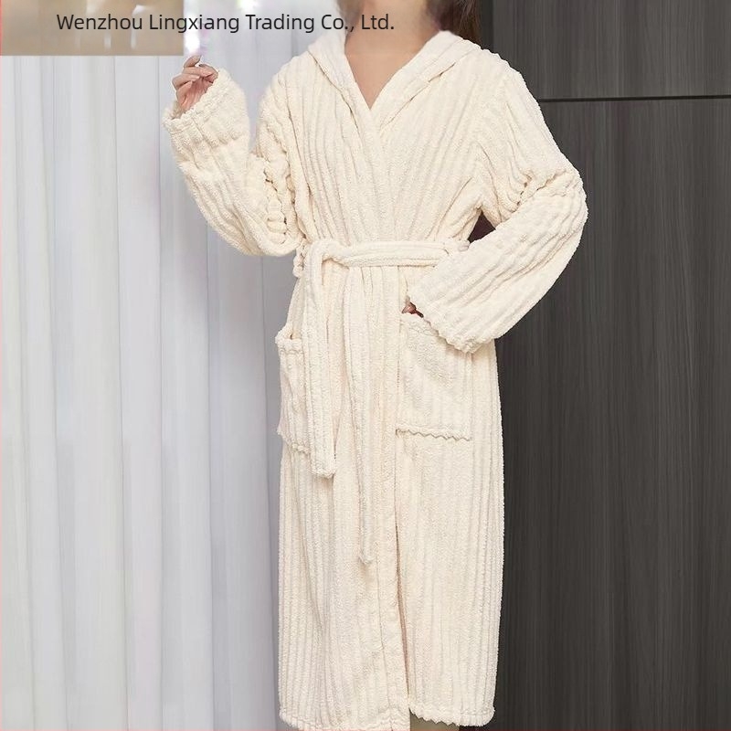 Lingxiang fürdőköntös, korall fleece, uniszex, téli