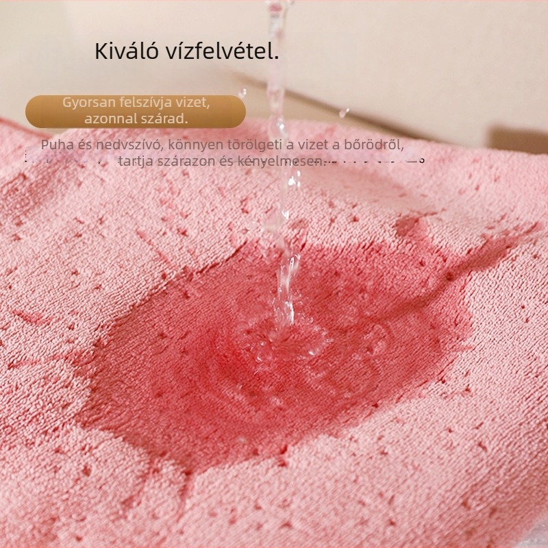 Arc törölköző, korall plüss (Márka: Jade face; Anyag: korall plüss; Nedvszívás: 0–5 s; Tömeg: 100 g)