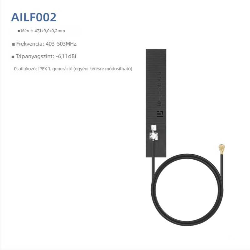 WiFi antenna, 5.8 GHz, rugalmas FPC PCB patch, IPEX csatlakozó, Bluetooth két sáv