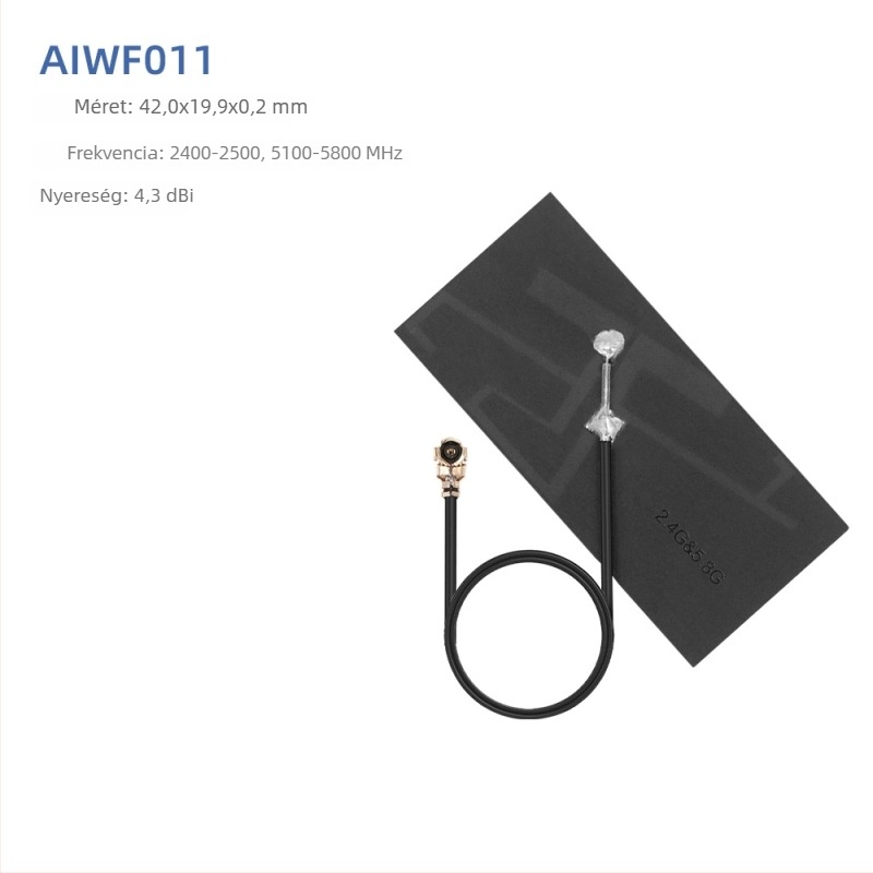 WiFi antenna, 5.8 GHz, rugalmas FPC PCB patch, IPEX csatlakozó, Bluetooth két sáv