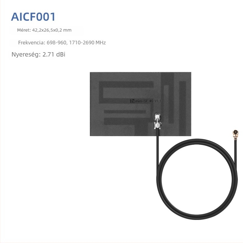 WiFi antenna, 5.8 GHz, rugalmas FPC PCB patch, IPEX csatlakozó, Bluetooth két sáv