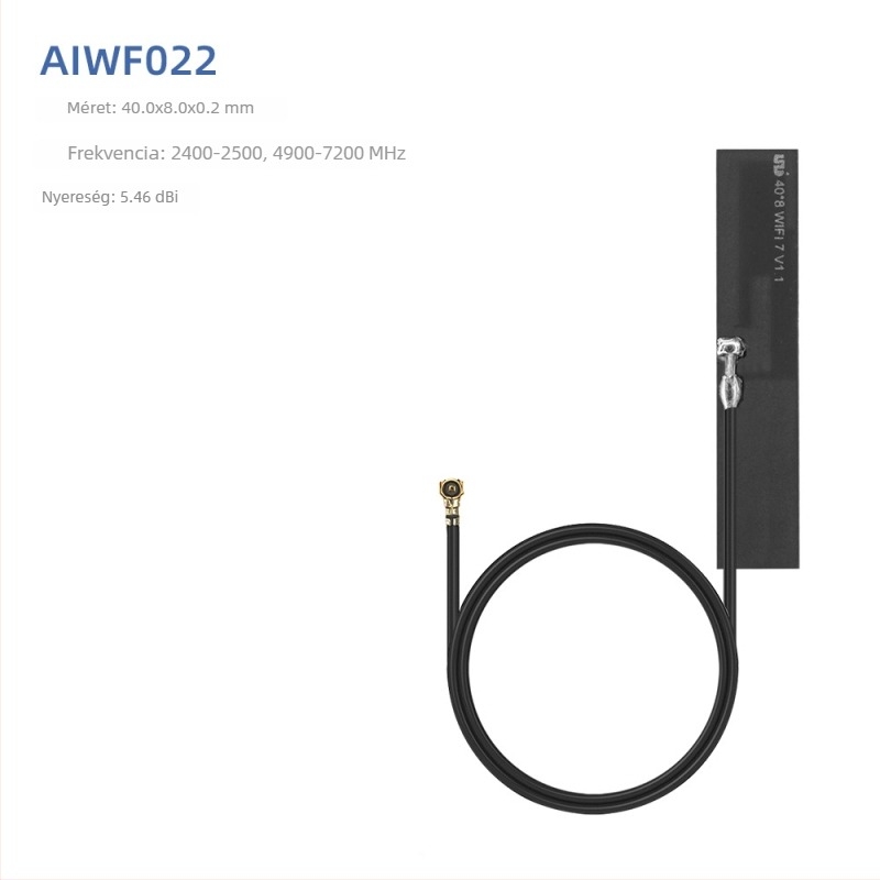 WiFi antenna, 5.8 GHz, rugalmas FPC PCB patch, IPEX csatlakozó, Bluetooth két sáv