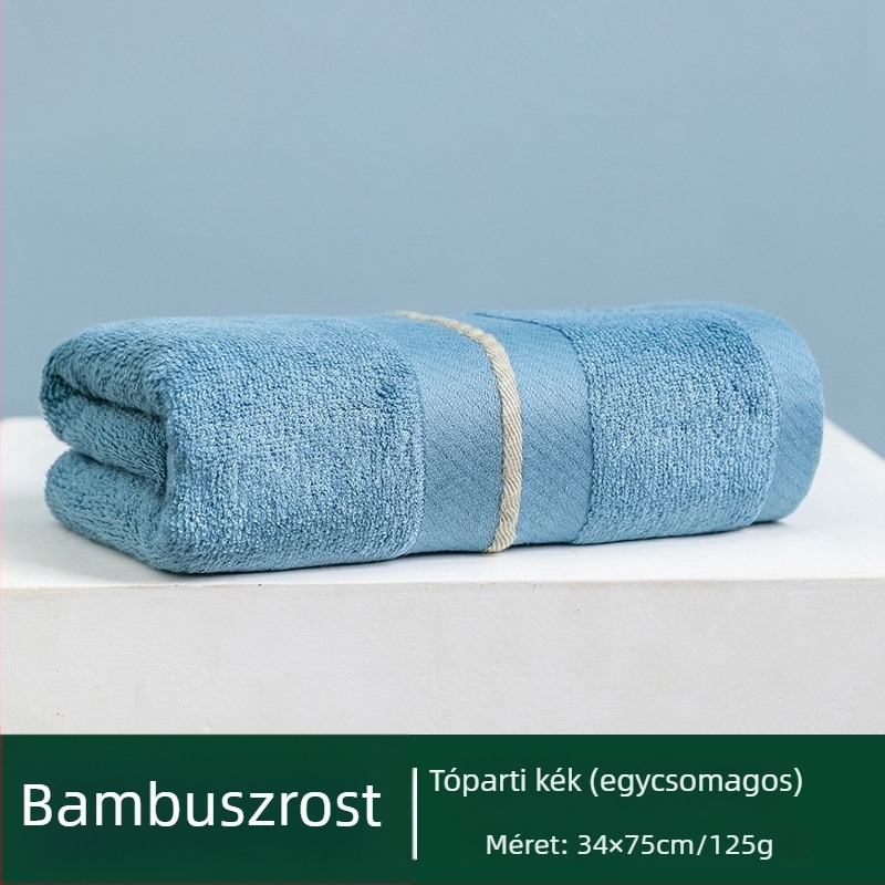 Bambuszrostból készült arctörölköző, 32s szálakkal, sík szövés, 120-140 g, hímzett logóval