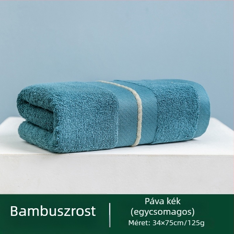 Bambuszrostból készült arctörölköző, 32s szálakkal, sík szövés, 120-140 g, hímzett logóval