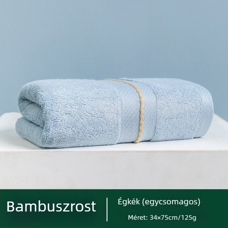 Bambuszrostból készült arctörölköző, 32s szálakkal, sík szövés, 120-140 g, hímzett logóval