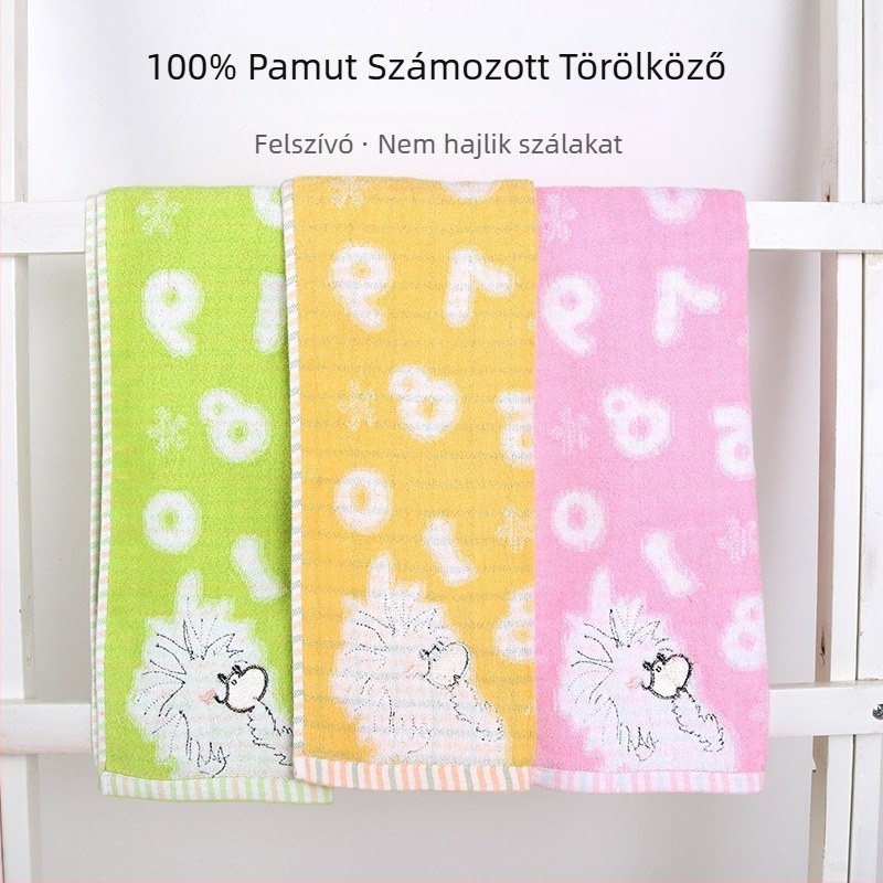 Towel Pie 100% pamut arctörölköző, 32 szál, kevert fonal, jacquard hímzés, 65 g, vízfelvétel 11–15 mp