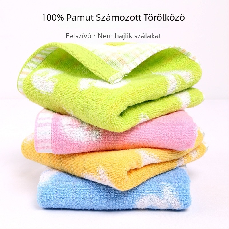 Towel Pie 100% pamut arctörölköző, 32 szál, kevert fonal, jacquard hímzés, 65 g, vízfelvétel 11–15 mp