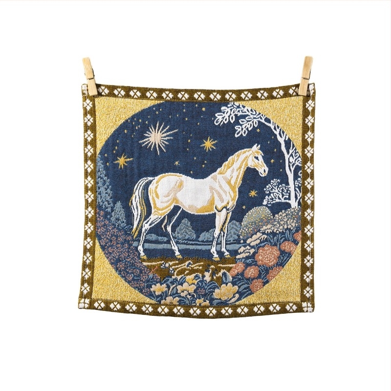 Pamut arc-törölő zodiákus elemekkel, nedvszívó, mindennapi használatra, kompakt négyzet alakú törölköző