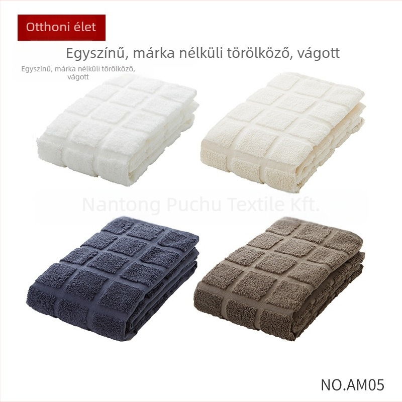 AM05 Pamut fürdő- és arc­törölköző, 32s fonal, sima szövés, 100–120 g/m²