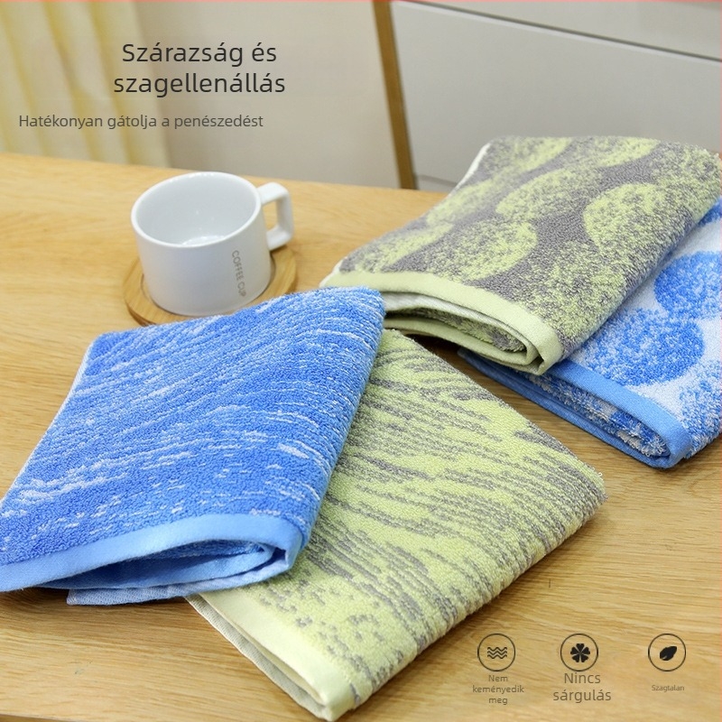 Bambuszrostból készült arc törölköző, Jacquard szövés, 32 szál, 120–140 g