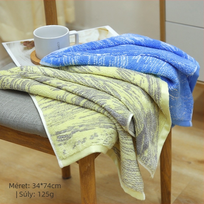 Bambuszrostból készült arc törölköző, Jacquard szövés, 32 szál, 120–140 g