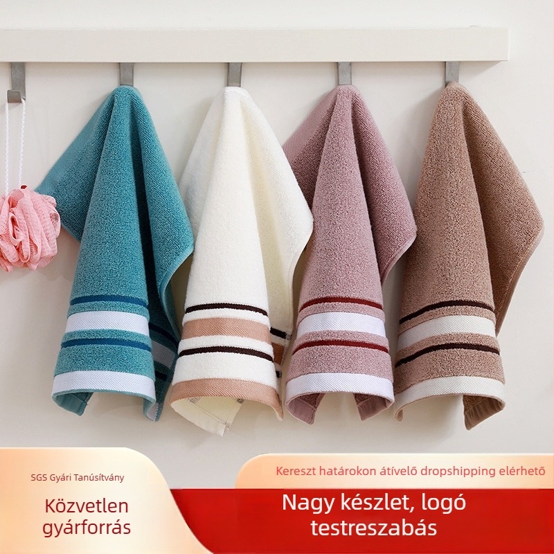 Három darabos pamut törölközőkészlet arc- és testfelhasználásra, jacquard szövés, 32s fonal, logó testreszabás
