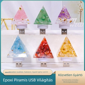 Kristálygeometria éjjeli lámpa - modern minimalist stílusú asztali lámpa, dekoráció ajándékhoz