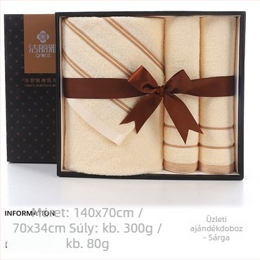 Jielia 3 részes törölköző ajándékdoboz • 100% pamut • 500 g • hímzett logó