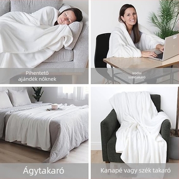 Flanelből készült viselhető pléd hópehely mintával, minden évszakban használható, minimalist stílus, mikroszálas