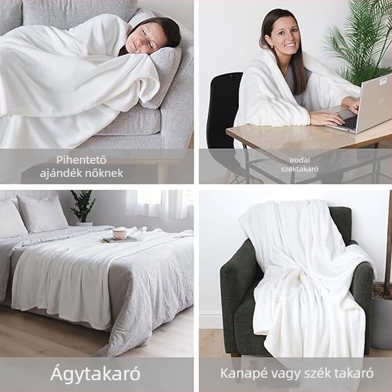 Flanelből készült viselhető pléd hópehely mintával, minden évszakban használható, minimalist stílus, mikroszálas