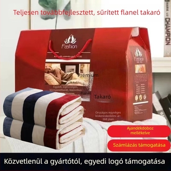 Faleirong korall plüss pléd gyerekeknek, ajándékdobozban, logónyomtatási lehetőség