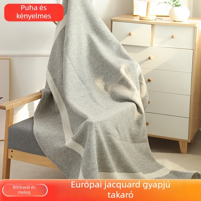 Belső-Mongóliai gyapjú-kasmír pléd, kockás mintával, hűtő hatású