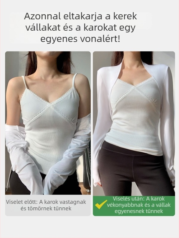 Köpeny-stílusú, gyorsan száradó UV-védett hosszú ujjú felső, ultra-rövid hossz, gombmentes, poliészter-spandex keverék