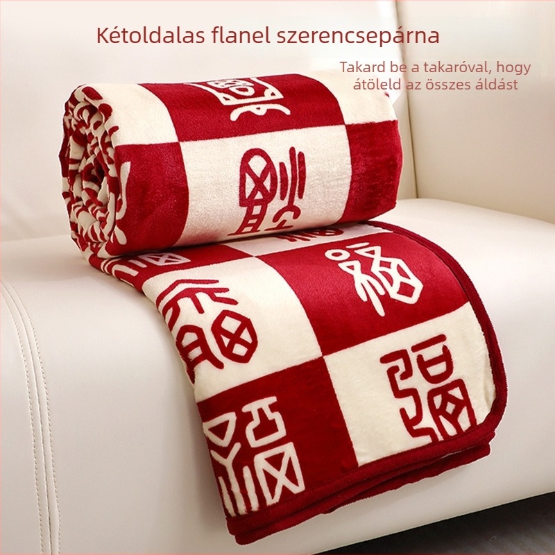 Baifu flanel pléd – menyasszonyi dowry, vastag kanapé takaró, sál