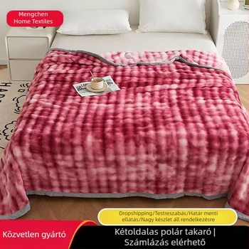 Vágott virágos mintás plüss takaró éves négy évszakos, egyoldalas, kétoldalas, ultra puha és meleg