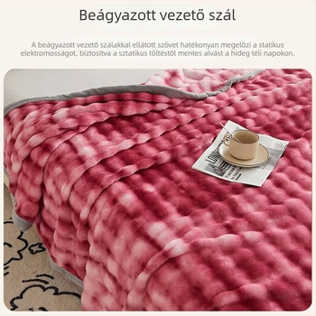 Vágott virágos mintás plüss takaró éves négy évszakos, egyoldalas, kétoldalas, ultra puha és meleg