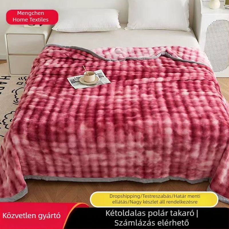 Vágott virágos mintás plüss takaró éves négy évszakos, egyoldalas, kétoldalas, ultra puha és meleg