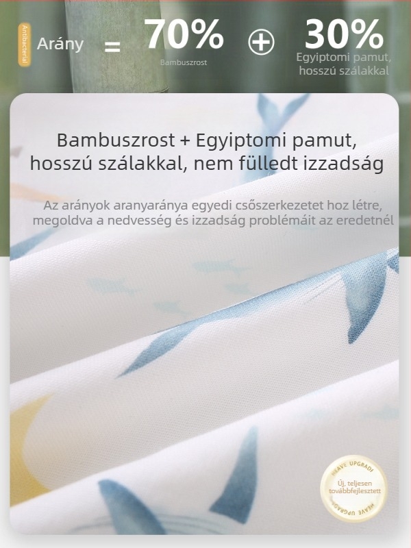 Bambusz-pamut babahálózsák, A-osztályú, hat réteg géz, különálló lábak, hosszú ujjú, légáteresztő, vastag tavasz–ősz