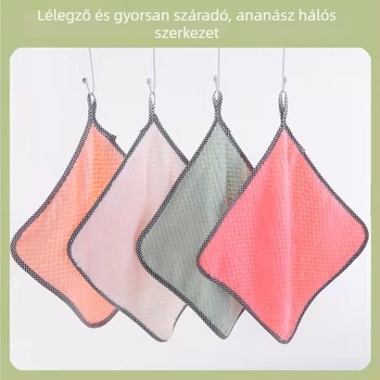 Green Bamboo mikroszálas négyzetes törölköző otthoni és autóápoláshoz, 0–5 s vízfelvétel, 240 g, egypálú fonal, szegélyezett