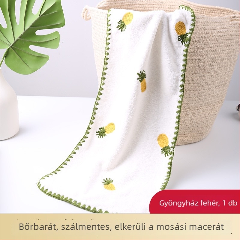 Testreszabható korall velúr gyümölcsös hímzett törölköző, 60 g, 80% poliészter / 20% poliamid, jacquard szegéllyel, nedvszívó