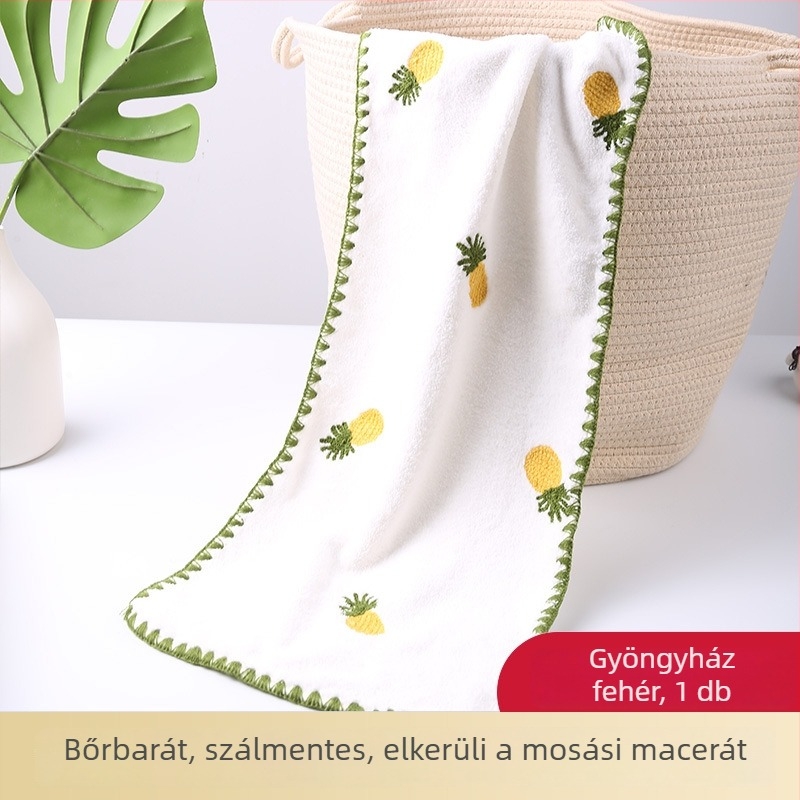 Testreszabható korall velúr gyümölcsös hímzett törölköző, 60 g, 80% poliészter / 20% poliamid, jacquard szegéllyel, nedvszívó