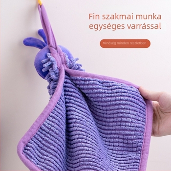 Chenille kéztörlő cartoon nyuszi mintával, hímzett, vastag és nedvszívó, Leisure House