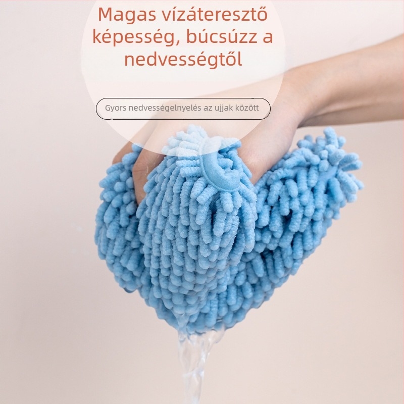 Chenille kéztörlő cartoon nyuszi mintával, hímzett, vastag és nedvszívó, Leisure House