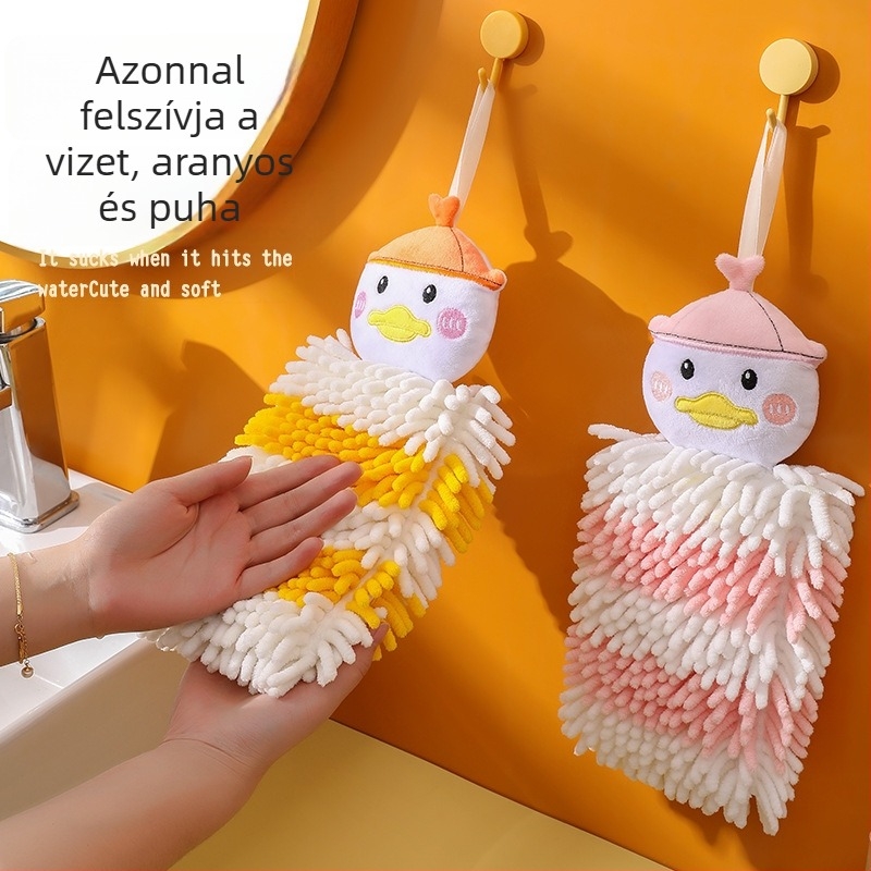 Kéztörlő gyerekeknek Chenille anyagból, 100-120 g, 150D, hímzés, vágott velúr