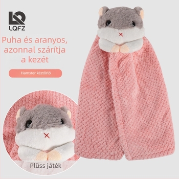 Hamster kreatív kéztörlő – akasztós konyhai törölköző, mikroszálas 150D, sík szövés, 80–100 g, testreszabható, Celebration Textile