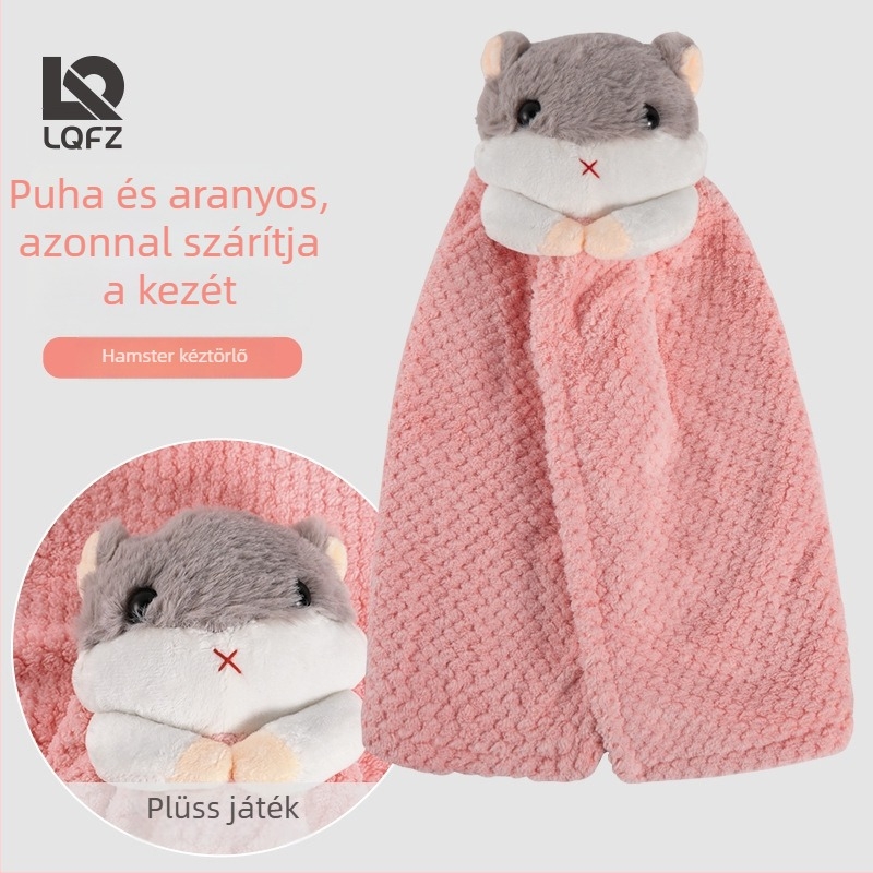 Hamster kreatív kéztörlő – akasztós konyhai törölköző, mikroszálas 150D, sík szövés, 80–100 g, testreszabható, Celebration Textile