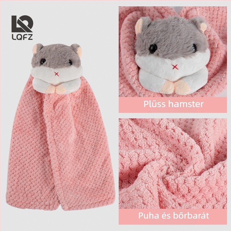 Hamster kreatív kéztörlő – akasztós konyhai törölköző, mikroszálas 150D, sík szövés, 80–100 g, testreszabható, Celebration Textile