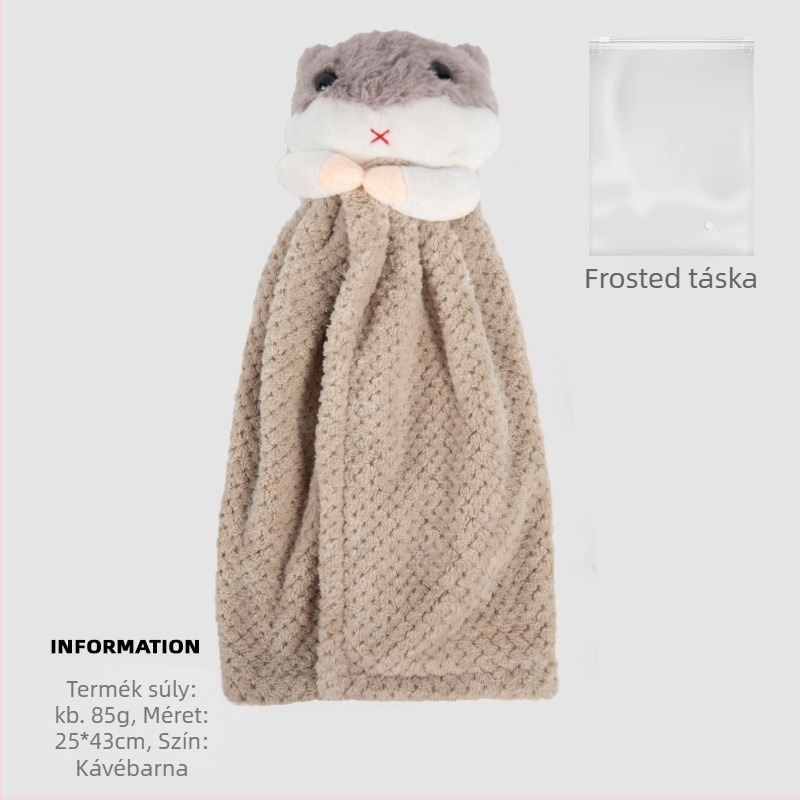 Hamster kreatív kéztörlő – akasztós konyhai törölköző, mikroszálas 150D, sík szövés, 80–100 g, testreszabható, Celebration Textile