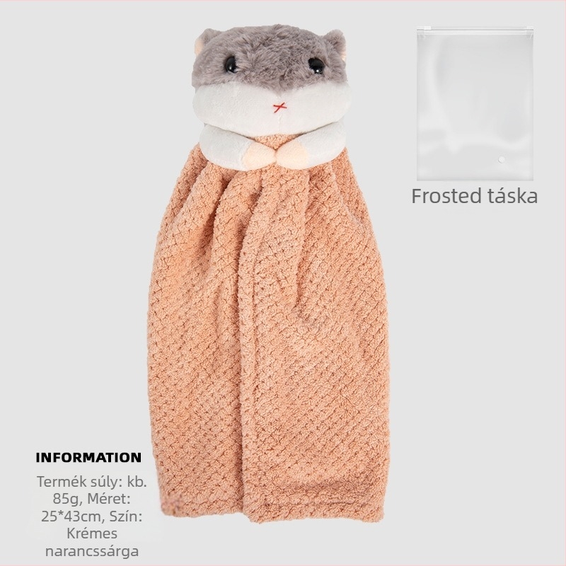 Hamster kreatív kéztörlő – akasztós konyhai törölköző, mikroszálas 150D, sík szövés, 80–100 g, testreszabható, Celebration Textile