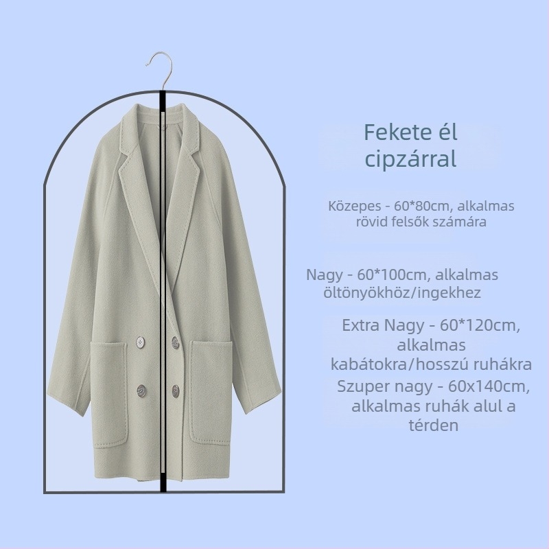 EVA anyagú ruhaszöszvédő táska – porvédelem, alkalmas kabátokra és öltönyökre, hálószobai tárolás, 2025-ös bevezetés