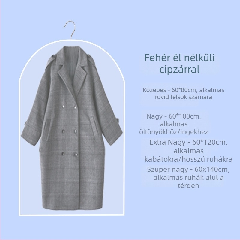 EVA anyagú ruhaszöszvédő táska – porvédelem, alkalmas kabátokra és öltönyökre, hálószobai tárolás, 2025-ös bevezetés