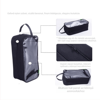 Cipő tároló táska utazáshoz és otthoni használatra, átlátszó porvédő cipőkhöz, modern minimalista stílus (Anyag: Egyéb; Piaci bevezetés: 2023)