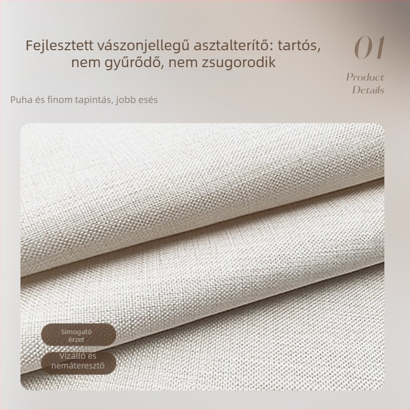 Kör alakú asztalterítő virágos mintával, vízálló PVC anyagból, középkori stílus